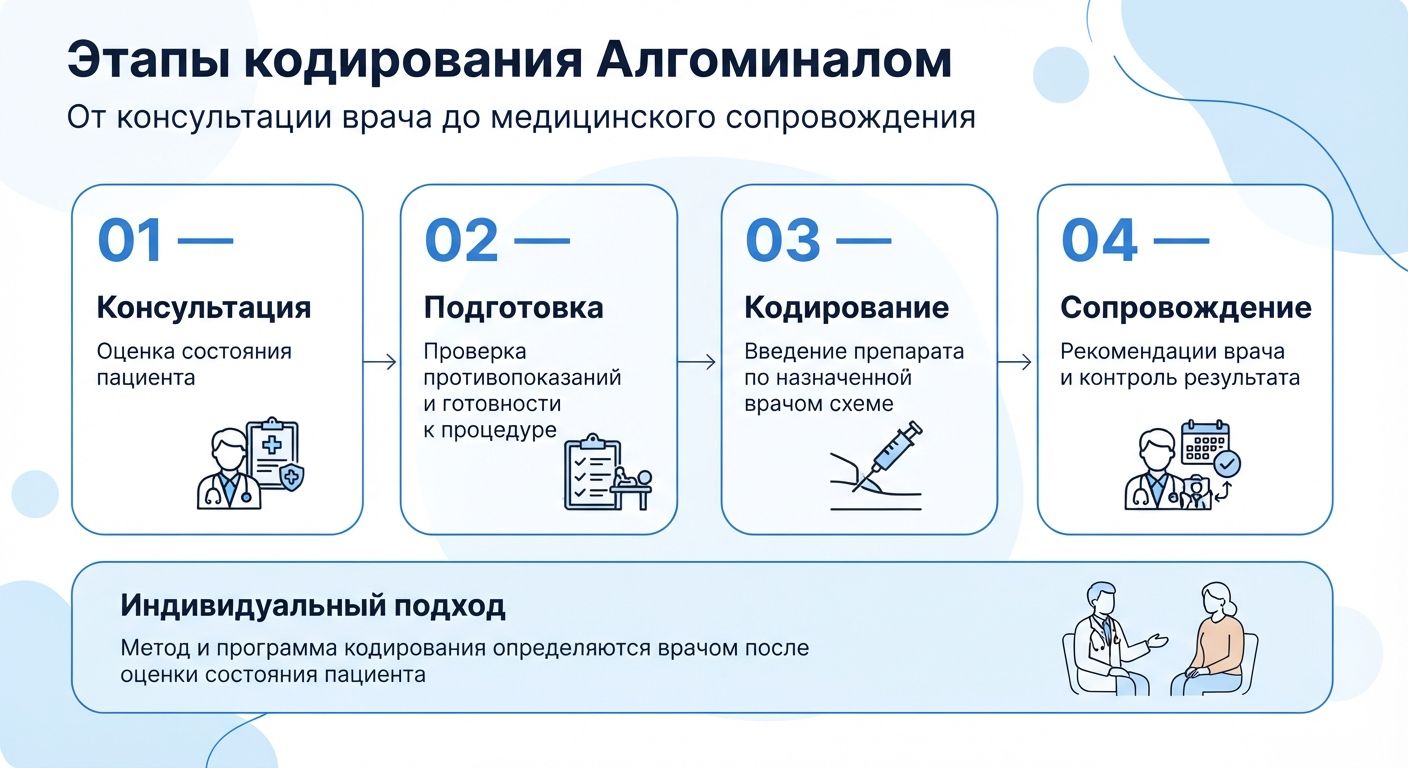 Кодирование препаратом «Алгоминал» в Острове инфографика